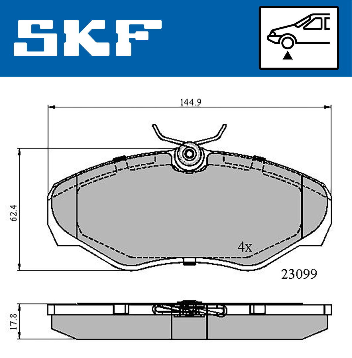 Set placute frana,frana disc VKBP 80034 SKF